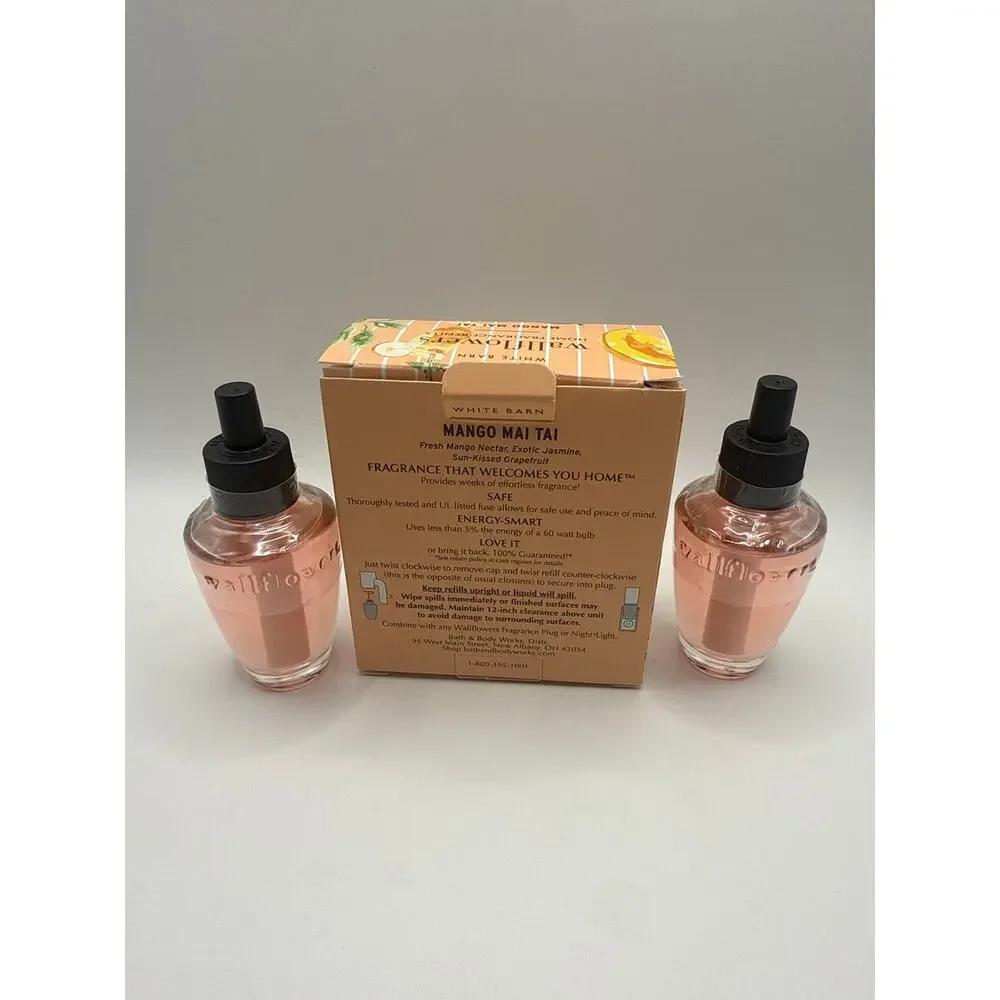 NEW Bath & Body Works Mango Mai Tai - Wallflower Fragrance Refill Bulb (2)